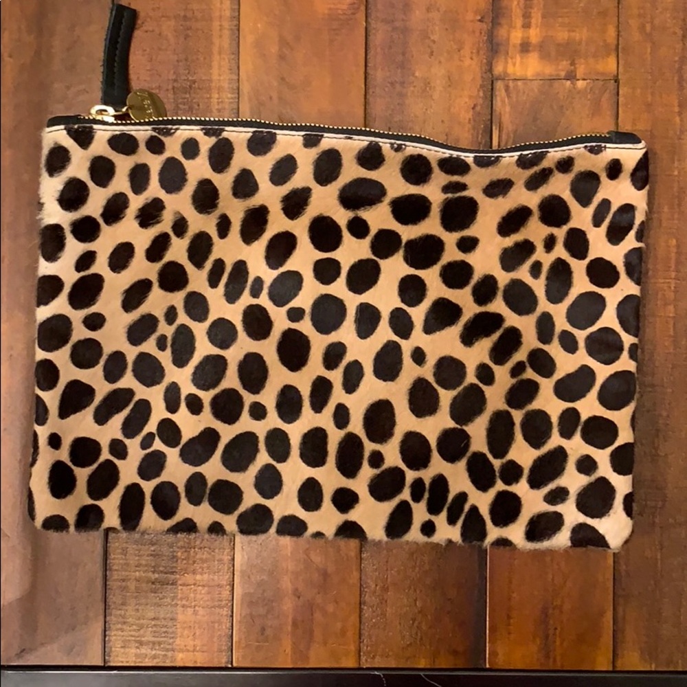 Clare V Leopard Flat Clutch